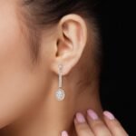 18k Solid Gold Lab Grown Diamond Halo Earring - Image 4