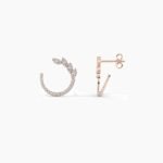 18K Solid Gold Round Lab Grown Diamond Hoop Earring - Image 8