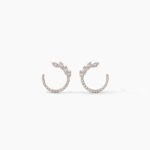 18K Solid Gold Round Lab Grown Diamond Hoop Earring