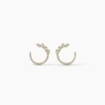 18K Solid Gold Round Lab Grown Diamond Hoop Earring - Image 6