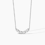18k Solid Gold Natural Diamond Art Deco Necklace | Curved Bar Necklace - Image 6