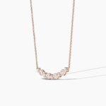 18k Solid Gold Natural Diamond Art Deco Necklace | Curved Bar Necklace - Image 5