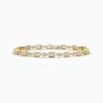 18k Solid Gold Bezel Set Natural Diamond Tennis Bracelet