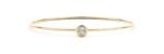 18K Solid Gold 0.35 Ct Natural Diamond Bangle with Bezel-Set Round Stone