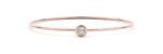 18K Solid Gold 0.35 Ct Lab Grown Diamond Bangle with Bezel-Set Round Stone - Image 2