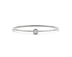18K Solid Gold 0.35 Ct Lab Grown Diamond Bangle with Bezel-Set Round Stone - Image 3