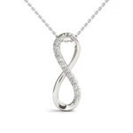 18K Solid Gold Lab Grown Diamond Infinity Pendant Necklace - Image 7