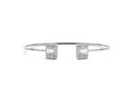 18K Solid Gold 2.33 CT Natural Diamond Bypass Cuff Bracelet - Image 4