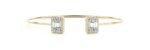 18K Solid Gold 2.33 CT Natural Diamond Bypass Cuff Bracelet