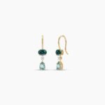 18k Solid Gold Multi-shape Natural Diamond Huggie Earrings - Image 3
