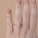 18K Solid Gold 1.00 CT Natural Diamond Marquise Cut Prong Set Engagement Ring - Image 2