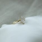 18K Solid Gold 1.00 CT Natural Diamond Marquise Cut Prong Set Engagement Ring - Image 5