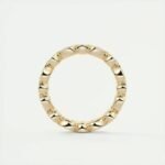 18K Solid Gold 1.70 CT Natural Diamond Pear & Round Cut Bezel Set Full Eternity Band - Image 3