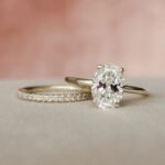 18K Solid Gold 3 CT Natural Diamond Oval Cut Hidden Halo Bridal Engagement Ring