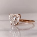 18K Solid Gold 3 CT Heart Cut Natural Diamond Solitaire Engagement Ring - Image 3