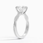 18K Solid Gold 2.50 CT Round Cut Infinity Shank Solitaire Lab Grown Diamond Engagement Ring - Image 5