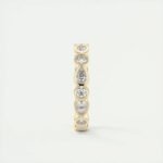 18K Solid Gold 1.70 CT Natural Diamond Pear & Round Cut Bezel Set Full Eternity Band - Image 2