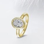 18K Solid Gold 2.50 CT Lab Grown Diamond Oval Cut Bezel Set Engagement Ring - Image 5