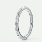 18K Solid Gold 2.38 CT Natural Diamond Baguette Cut Bar Set Full Eternity Band - Image 3