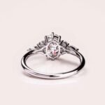 18K Solid Gold 2.32 CT Lab Grown Diamond Oval Cut Vintage Cluster Engagement Ring - Image 4