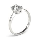 18K Solid Gold 1 CT Emerald-Cut Natural Diamond Solitaire Engagement Ring - Image 2
