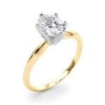 18K Solid Gold 1 CT Oval Cut Natural Diamond Solitaire Engagement Ring - Image 3