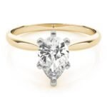 18K Solid Gold 1 CT Pear-Cut Natural Diamond Solitaire Engagement Ring - Image 6