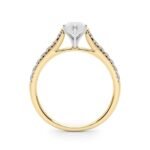 18K Solid Gold 1.33CT Marquise-Cut Natural Diamond Cathedral Engagement Ring - Image 8