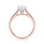 18K Solid Gold 1.33 CT Pear-Cut Natural Diamond Cathedral Engagement Ring - Image 7