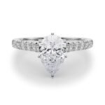 18K Solid Gold 1.33 CT Natural Diamond Cathedral Engagement Ring