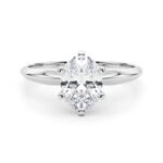 18K Solid Gold 1 CT Oval -Cut Natural Diamond Solitaire Engagement Ring