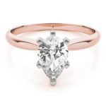 18K Solid Gold 1 CT Pear-Cut Natural Diamond Solitaire Engagement Ring - Image 5