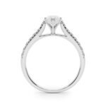18K Solid Gold 1.33CT Marquise-Cut Natural Diamond Cathedral Engagement Ring - Image 3