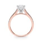 18K Solid Gold 1.33 CT Princess-Cut Natural Diamond Cathedral Engagement Ring - Image 2