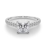 18K Solid Gold 1CT Natural Diamond Cathedral Engagement Ring