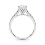 18K Solid Gold 1.33 CT Princess-Cut Natural Diamond Cathedral Engagement Ring - Image 4