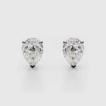 18K Solid Gold Lab Grown Diamond Pear-Cut Stud Earrings - Image 4