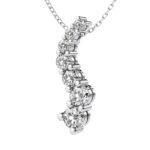 18K Solid Gold Lab Grown Diamond Journey Pendant Necklace - Image 2