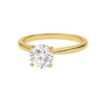 18K Solid Gold 1CT Natural Diamond Round Engagement Ring - Image 3