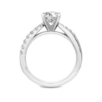 1.35 Ct Round Cut Twisted Pavé Shank Solitaire Natural Diamond Engagement Ring in 18K Solid Gold - Image 5