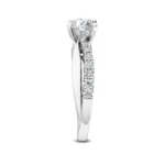 1.35 Ct Round Cut Twisted Pavé Shank Solitaire Natural Diamond Engagement Ring in 18K Solid Gold - Image 6