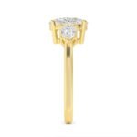 18K Solid Gold 2.44Ct 3 Stone Cushion Cut Lab Grown Diamond Engagement Ring - Image 5