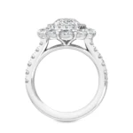 18K Solid Gold 3.94 CT Oval Double Halo Lab Grown Diamond Engagement Ring - Image 5