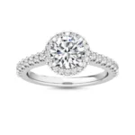 18K Solid Gold 1.47 Ct Round Brilliant Halo Natural Diamond Engagement Ring