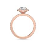 1.54 Carat Round Halo Pavé Natural Diamond Engagement Ring in 18K Gold - Image 2