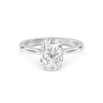 Oval 1.56 Ct Natural Diamond Engagement Ring in 18K Solid Gold