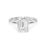 1.57ct Emerald Cut Natural Diamond Solitaire Engagement Ring in 18K Solid Gold