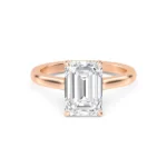 1.57ct Emerald Cut Natural Diamond Solitaire Engagement Ring in 18K Solid Gold - Image 2