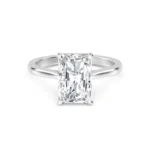18K Solid Gold 1.6ct Radiant Cut Natural Diamond Solitaire Engagement Ring