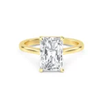 18K Solid Gold 1.6ct Radiant Cut Natural Diamond Solitaire Engagement Ring - Image 5